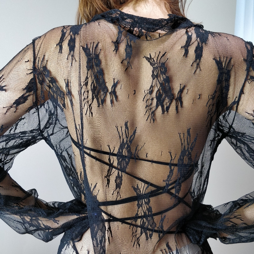 NWOT coverup soft black lace - Picture 3 of 15